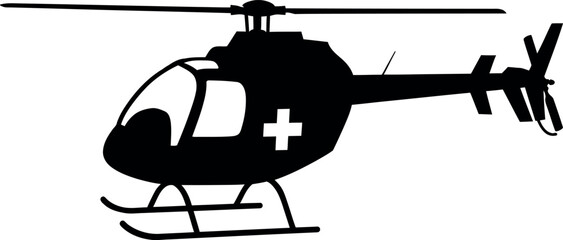 Medical helicopter silhouette air ambulance icon