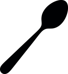 Black spoon silhouette isolated on white background