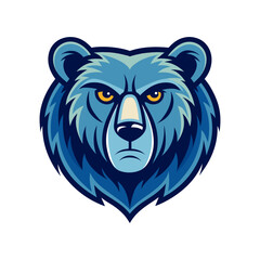 Blue Bear Head Mascot