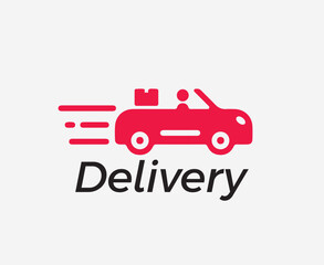 Red Fast Car Delivery Service Icon