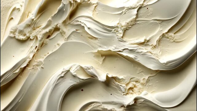 Beige textured swirl with thick paint strokes and abstract art. 