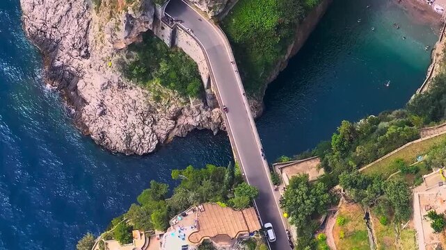 Breathtaking Bridge Over the Amalfi Coast Fjord | Italy From Above
