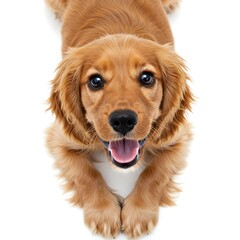 Fototapeta premium Happy Puppy with Paws Up, Studio Photo for Commercial Use