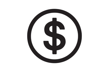 Obraz premium Gold coin silhouette vector art illustration on white background