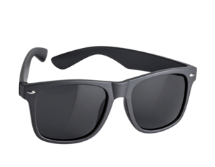 Foldable travel sunglasses in matte grey frame, isolated on a transparent background