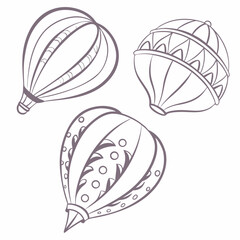 Delicate hot air balloons with intricate patterns travel adventure