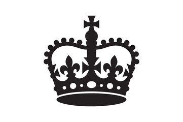 Commonwealth crown silhouette vector art illustration on white background