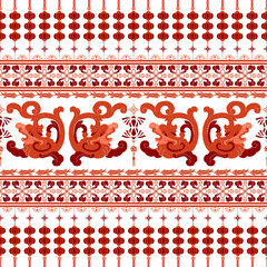 Chinese seamless pattern. Vector illustration design digital file download for print, printable, wallpaper, background, texture, textile and many projects.