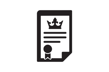 Royal decree document silhouette vector art illustration on white background