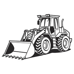 Heavy machinery front loader with large bucket and tires heavy equipment construction vehicle