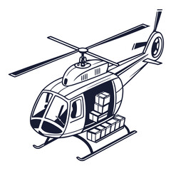 Helicopter carrying cargo transport delivery