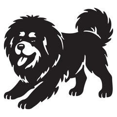 Obraz premium Playful Tibetan Mastiff Playing Pose Vector Art Design