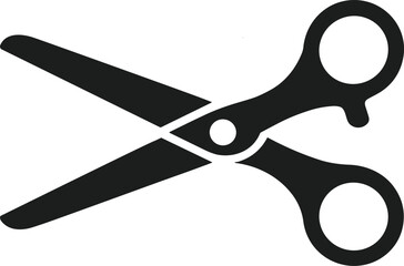 Open Scissors Silhouette – Bold Cutting Tool Vector for Craft and Design