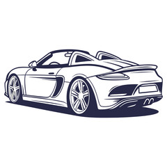 Fototapeta premium Sleek dark blue convertible sports car roadster luxury vehicle