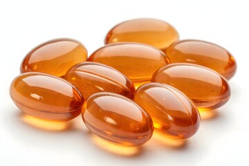 yellow oil capsule isolated on white or transparent background
