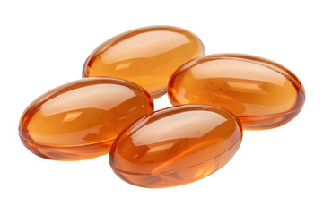 yellow oil capsule isolated on white or transparent background