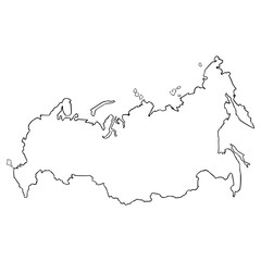 Russia map illustration hand drawn outline vector