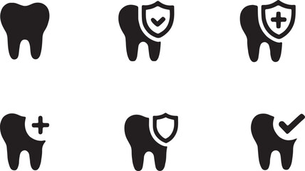 Dental Care Icon Set  Transparent PNG and Vector Symbols for Dentistry and Health Apps