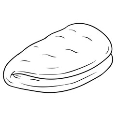 flat bread illustration hand drawn outline vector