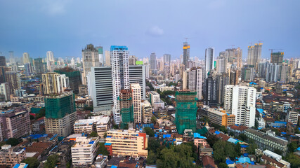 Obraz premium Aerial view of Mumbai old and new buildings, is the financial,commercial and entertainment capital of India.