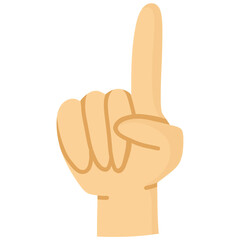 Cartoon illustration of a pointing hand