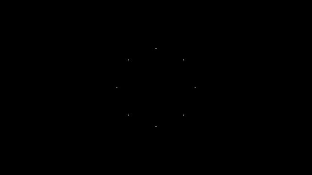 Circle shape element motion animation pop-up effect shiny line blast transparent background 4K cartoon flat vector seamless loop random geometric circle bursts and sparks ellipse fireworks sparkle


