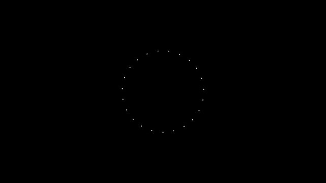 Circles on transparent background ring accent highlights night sky pop-up animation effects line shiny blast 4K flat vector cartoon seamless loop random geometric circle bursting fireworks sparkle