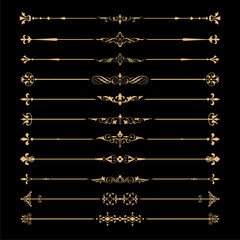 collection of golden decorative dividers