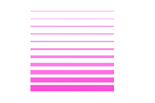 Set of pink horizontal lines gradually increasing in width on a transparent background, ideal for graphic design and creative projects
