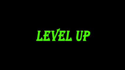 Illustration of level up title background. Level up text. 3d render illustration.