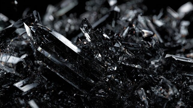 Abstract Black Crystals Cluster
