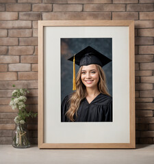 young female graduate with diploma -Generative AI