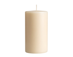 Elegant tall taper candle with smooth wax surface isolated on transparent background PNG 