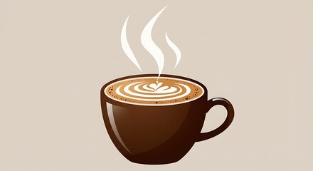 Obraz premium A simple, hand-drawn illustration of a steaming cup of coffee, perfect for a cozy morning or a cafe-themed design.