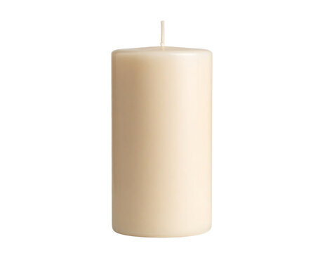 Elegant tall taper candle with smooth wax surface isolated on transparent background PNG 