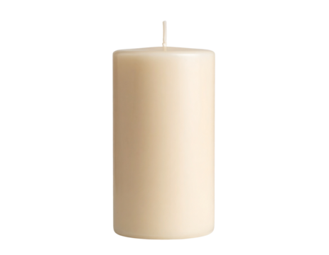 Elegant tall taper candle with smooth wax surface isolated on transparent background PNG  - Powered by Adobe