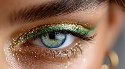 Obraz premium Closeup glitter eye makeup