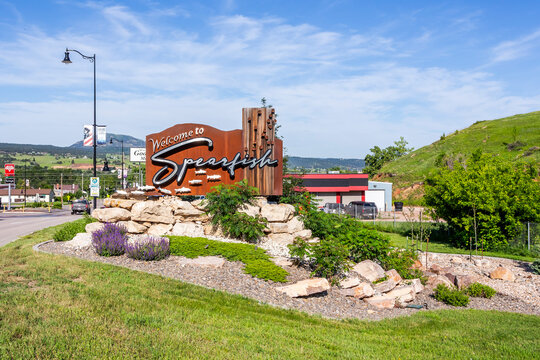 Spearfish sign street view. South Dakota, USA
