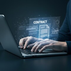 Digital contract creation and management on a laptop