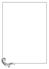 Border Frame Vintage Retro Ornamental Decorative. Isolated on white background. Vertical blank templates to decorate text. Greeting or wedding frames.