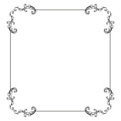 Border Frame Vintage Retro Ornamental Decorative. Isolated on white background. Vertical blank templates to decorate text. Greeting or wedding frames.