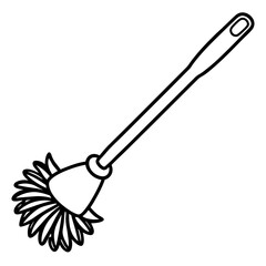 Minimal Toilet Brush Icon Vector