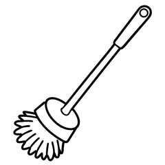 Minimal Toilet Brush Icon Vector