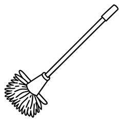 Minimal Toilet Brush Icon Vector
