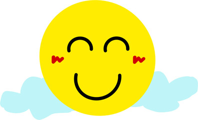 Cute Full Moon Smiley Illustration