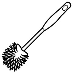 Minimal Toilet Brush Icon Vector