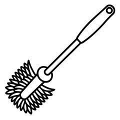Minimal Toilet Brush Icon Vector