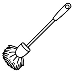 Minimal Toilet Brush Icon Vector