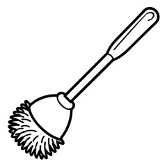 Minimal Toilet Brush Icon Vector