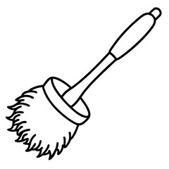 Minimal Toilet Brush Icon Vector